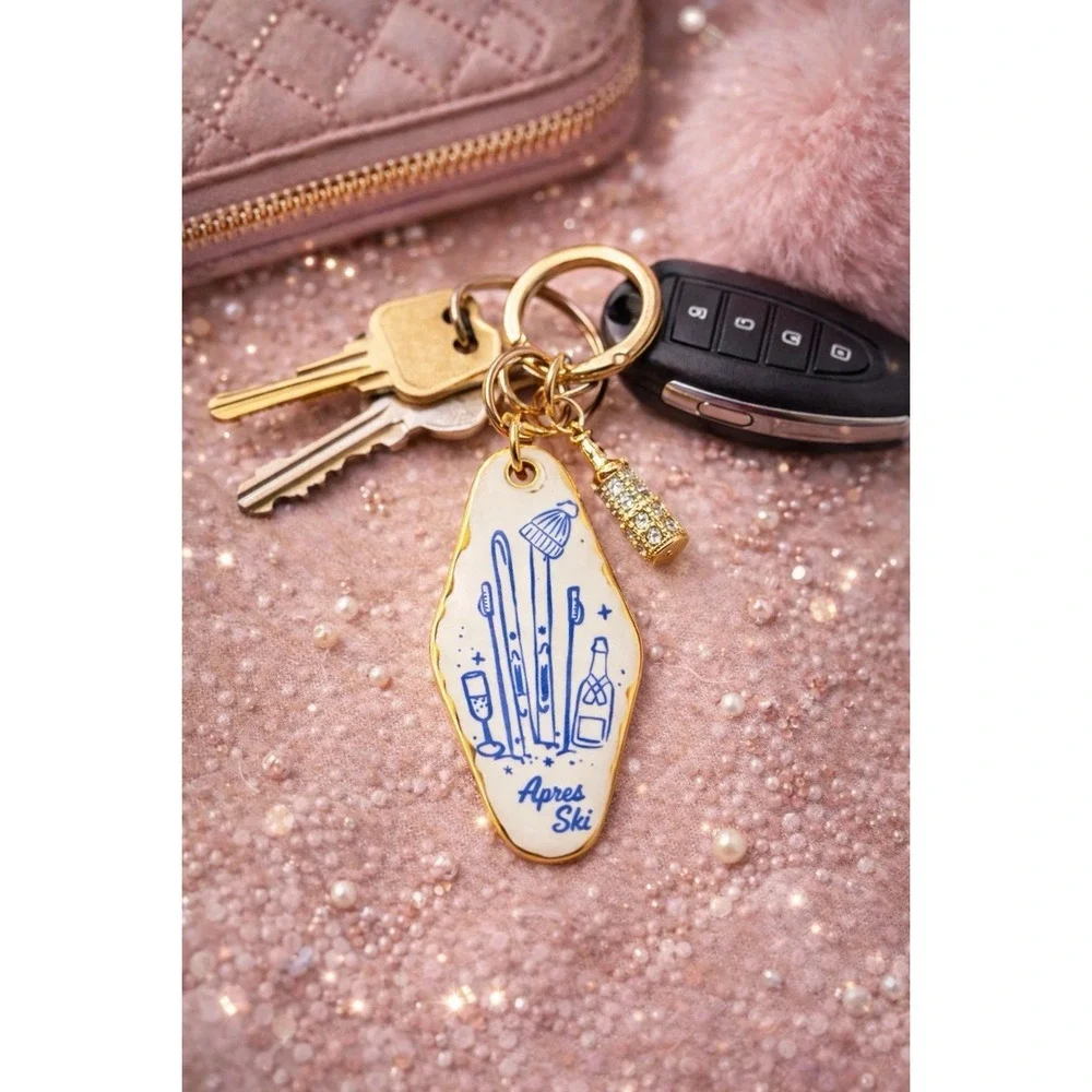 Piper K Tini Time Key Chain Bag Charm Martini Glass Design NIB Gift Box
